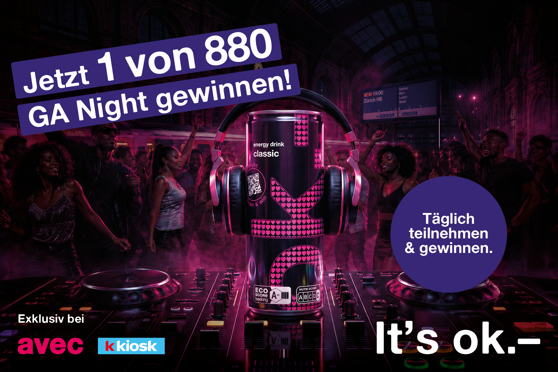 GA Night gewinnen - mit ok.– energy drink special edition